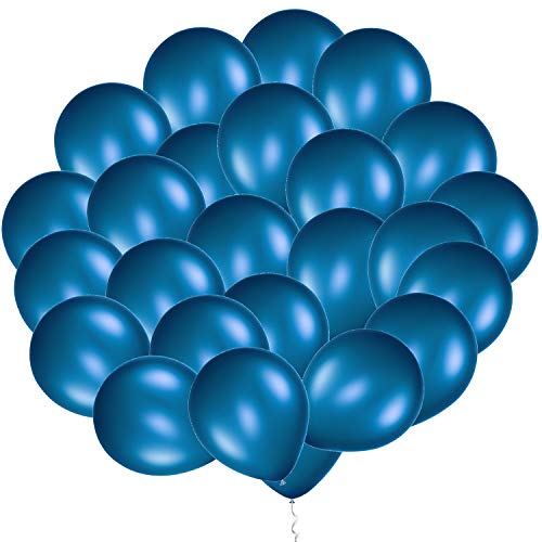 Product Cover Eshanmu 100 pcs 12 inch Blue Pearl Latex Balloon for Boy Girl Party for Activity Campaign (Blue)