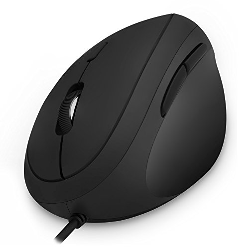 Product Cover Wired Vertical Mouse, Jelly Comb Small Ergonomic Mouse High Precision Optical Mice with Adjustable Sensitivity 800/1200 /1600 DPI, 6 Buttons, 【 for Small Hands 】 - Black