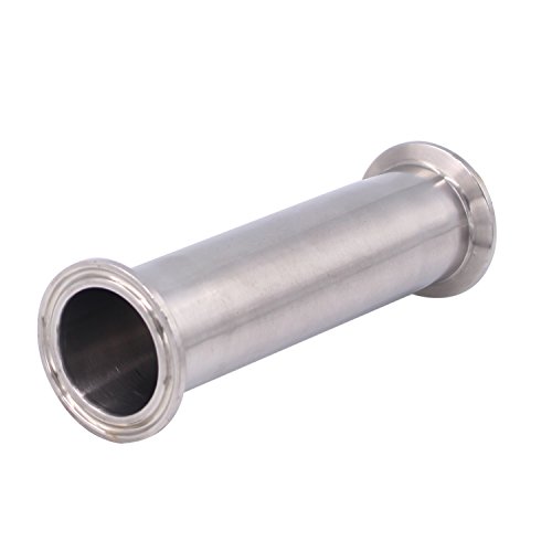 Product Cover DERNORD Sanitary Spool Tube with Clamp Ends,Stainless Steel 304 Seamless Round Tubing with 1.5 inch Tri Clamp 50.5MM Ferrule Flange (Tube Length: 6 Inch / 152MM)