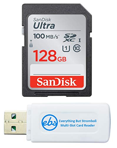 Product Cover SanDisk 128GB Ultra SDXC Memory Card works with Nikon Coolpix L340, B500, A10, L32, S7000, A300, P900, Camera UHS-I Class 10 with Everything But Stromboli Memory Card Reader (SDSDUNR-0128G-GN6IN)