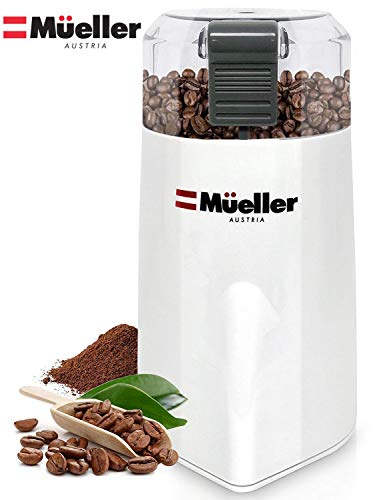 Product Cover Mueller Austria HyperGrind Precision Electric Spice/Coffee Grinder Mill with Large Grinding Capacity and HD Motor also for Spices, Herbs, Nuts, Grains, White