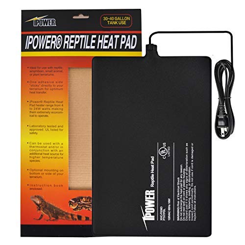 Product Cover iPower 8 by 12-Inch 16 Watt Reptile Heat Pad Under Tank Terrarium Warmer Heat Mat for Small Animals