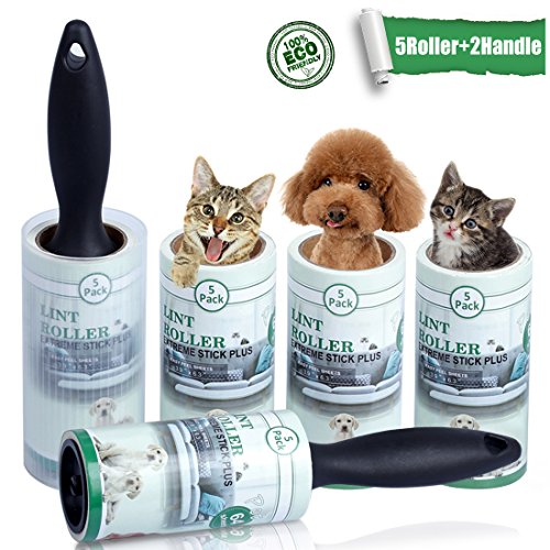 Product Cover Lint Roller Pet Hair Remover Sticky Hair Roller for Clothes Dog Cat Hair 5 Pack