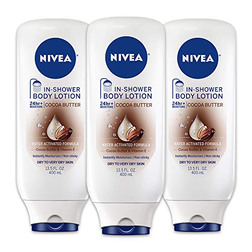 Product Cover NIVEA Cocoa Butter In-Shower Body Lotion - Non-Sticky For Dry to Very Dry Skin - 13.5 fl. oz. Bottle (Pack of 3)