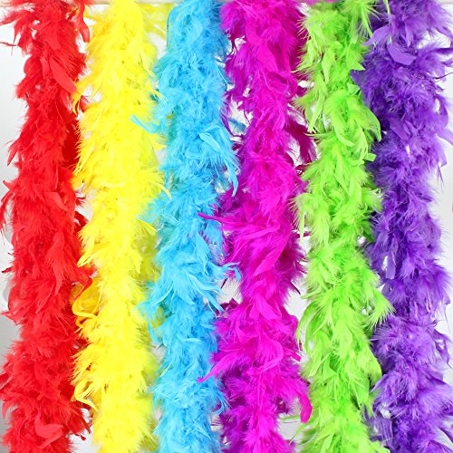 Product Cover Coceca 6PCS 6.6ft Colorful Party Feather BOA Girls Feather Boas