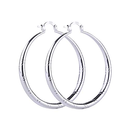 Product Cover SOSUO Women Fashion 925 Sterling Solid Silver Ear Stud Hoop Earrings Wedding Jewelry (1.58 inch), One Size
