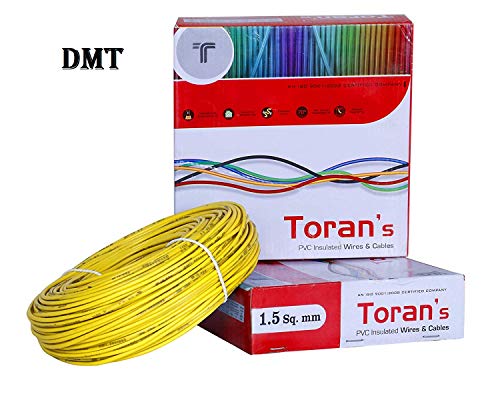 Product Cover Toran 1.5 Sq mm Wire 90 m Coil (Small, Yellow)