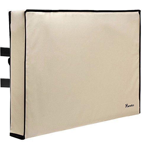 Product Cover Outdoor TV Cover 40, 42, 43 inch - Universal Weatherproof Protector for Flat Screen TVs - Fits Most TV Mounts and Stands - Beige