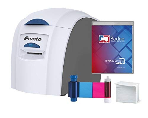 Product Cover Magicard Pronto ID Card Printer & Complete Supplies Package with Bodno ID Software