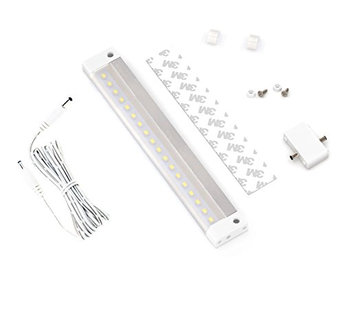 Product Cover EShine White Finish 7 inch LED Under Cabinet Lighting Bar Panel with Accessories (No Power Supply Included) - NO IR Sensor, Cool White (6000K)