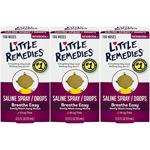 Product Cover Little Remedies Saline Spray and Drops | Safe for Newborns | 0.5 Fl Oz (Pack of 3)