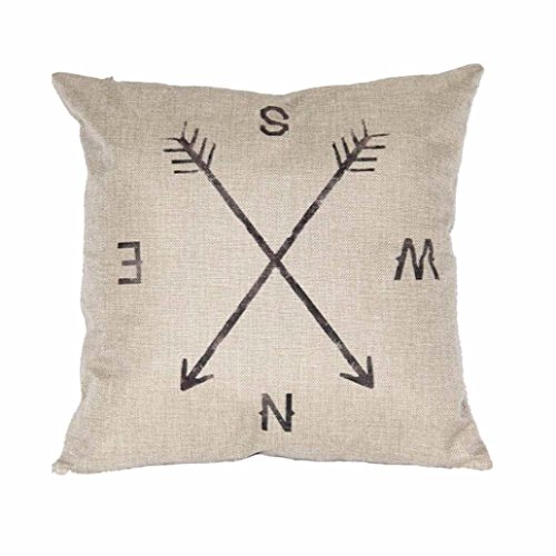 Product Cover Clearance!!!Compass Linen Washable Pillow Case Cushion Cover Home Decor 18