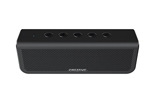 Product Cover Creative Metallix Plus Portable, Dual Drivers Bluetooth 4.2 Speaker with 24 Hours of Battery Life, Enhanced Bass, IPX5 Water-Resistant, Stereo Pairing and Built-in Speakerphone (Black)