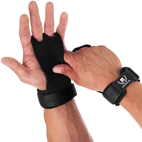 Product Cover Mava Sports Leather Hand Grips with Wrist Support - Pull Ups Gloves Great for Cross Training, WOD, Deadlifts, Workout, Kettlebell, Muscle Ups, Weightlifting & Calisthenics - NO Calluses - Men & Women