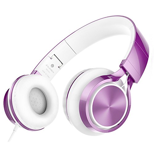 Product Cover AILIHEN MS300 Wired Headphones, Stereo Foldable Headset for iOS Android Smartphone Laptop Tablet PC Computer (Purple)