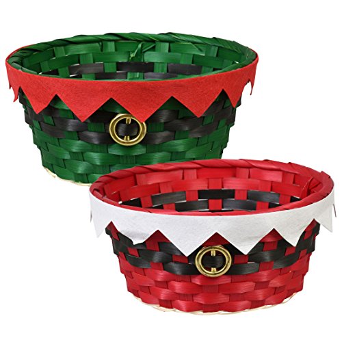 Product Cover Festive Woven Bamboo Holiday Character Baskets - Set of 2