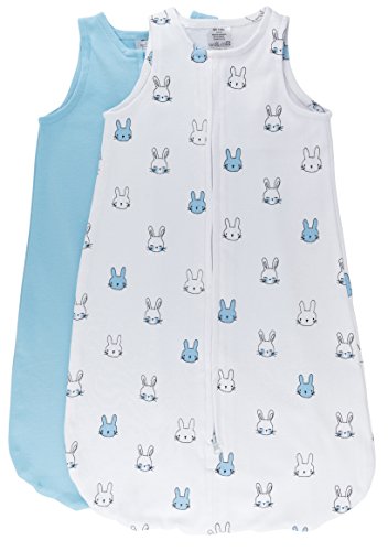 Product Cover Ely's & Co 100% Cotton Wearable Blanket Baby Sleep Bag Bunnies 2 Pack (Blue, 3-6 Months)
