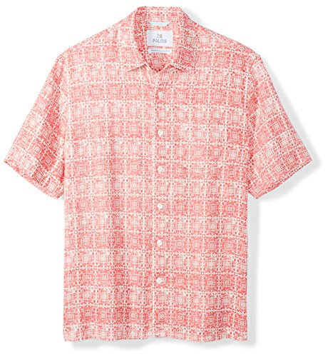 Product Cover Amazon Brand - 28 Palms Men's Relaxed-Fit 100% Linen Reverse Print Shirt