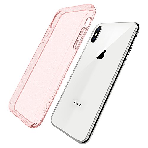 Product Cover Spigen Liquid Crystal Designed for Apple iPhone Xs Case (2018) / Designed for Apple iPhone X Case (2017) - Glitter Rose Quartz
