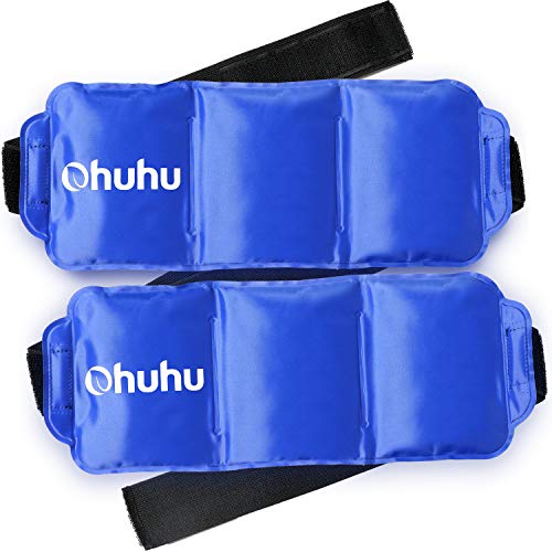Product Cover Ice Pack for Injuries, Ohuhu Reusable Gel Cold & Hot Therapy Pack with Strap for Shoulder Knee Ankle Back Neck Pain Relief, 2 Pack