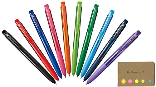 Product Cover Uni-Ball Signo RT1 Retractable Gel Ink Pen, Ultra Micro Point 0.28mm, Rubber Grip, 10 Color Ink, Sticky Notes Value Set