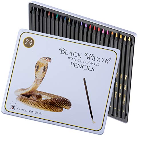 Product Cover Black Widow Colored Pencils - Unique Skin Colored Pencils For Adult Coloring - This Color Pencil Set Will Surpass All Other Brands With Our Unique Vivid Colours - From Black Widow