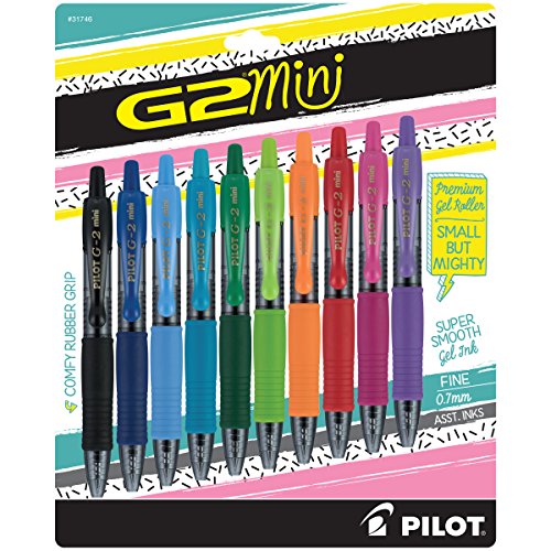 Product Cover PILOT G2 Mini Premium Rolling Ball Gel Pens, Fine Point, Assorted Color Inks, 10-Pack (31746)