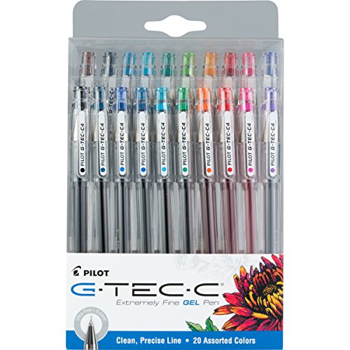 Product Cover PILOT G-Tec-C Gel Ink Rolling Ball Pens, Ultra Fine Point (0.4mm), Assorted Color Inks, 20-Pack (35491)