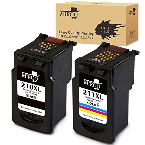 Product Cover MIROO Remanufactured Ink Cartridge Replacement for Canon PG-210XL CL-211XL,Use on Canon PIXMA MP495 MP280 MP250 MP490 MP480 IP2702 MP230 MX410 MX420 MX340 MP270 MP240 MX330 MX320 MP499 IP2700 Printer