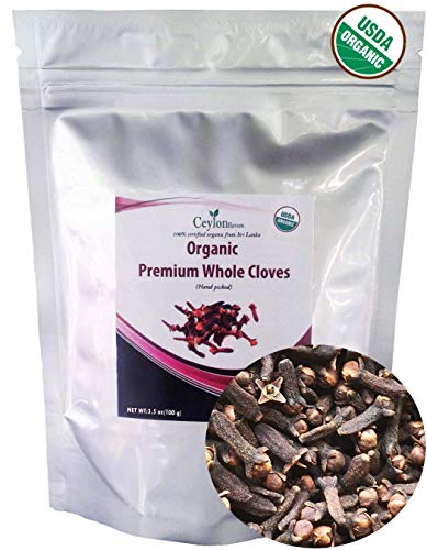 Product Cover Organic premium grade hand picked whole cloves (3.5 oz), finest quality.
