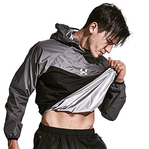 Product Cover HOTSUIT Sauna Suit Men Weight Loss Jacket Pant Gym Workout Sweat Suits, Gray, XL