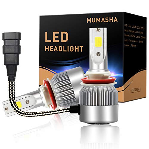 Product Cover LED Headlight Bulbs Headlight bulb H11 H9 H8 All-in-One Conversion Kit Led headlights H11 with COB Chips 8000 Lm 6500K Cool White Beam Bulbs IP68 Waterproof