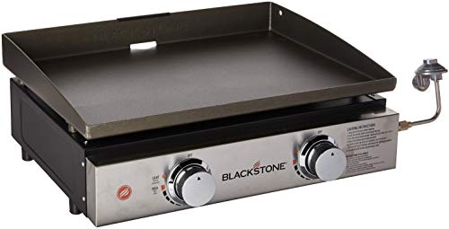 Product Cover Blackstone Tabletop Grill - 22 Inch Portable Gas Griddle - Propane Fueled - 2 Adjustable Burners - Rear Grease Trap - For Outdoor Cooking While Camping, Tailgating or Picnicking - Black