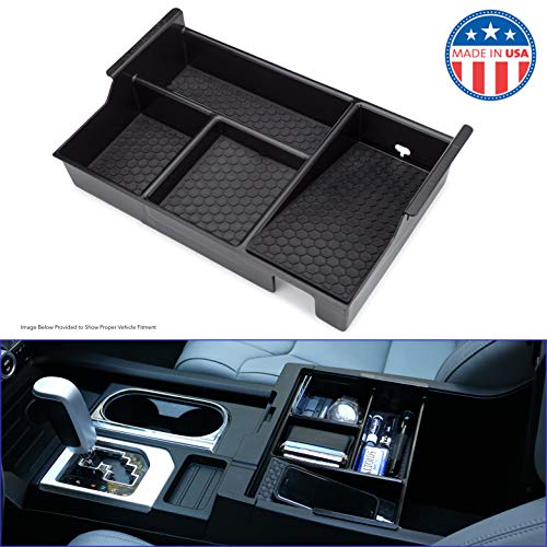 Product Cover MX Auto Accessories - Center Console Organizer Compatible with The Toyota Tundra & Sequoia (2007-2019) - Made in The USA. Years (07-13) Organizer Will not fit Flush to Front Edge of Console as Shown.