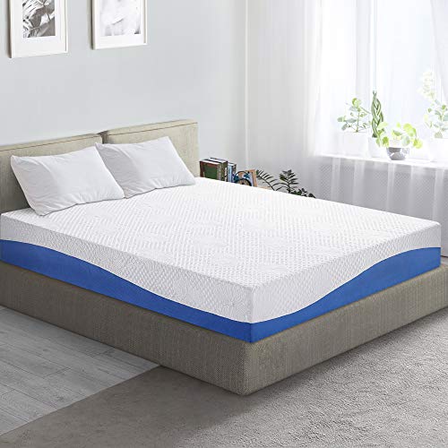 Product Cover PrimaSleep Wave Gel Infused Memory Foam Mattress, 10'' H, Cal King, Blue