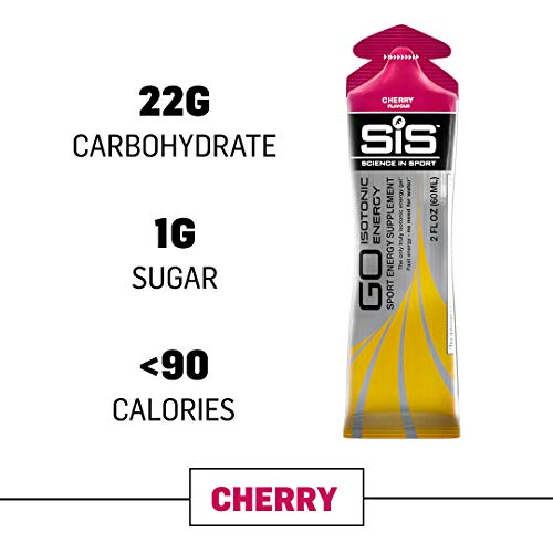 Product Cover Science in Sport Energy Gel Pack, SIS Isotonic Energy Gel, 22g Fast Acting Carbs, Performance & Endurance Gels, Cherry Flavor - 2 Fl Oz (Pack of 30)