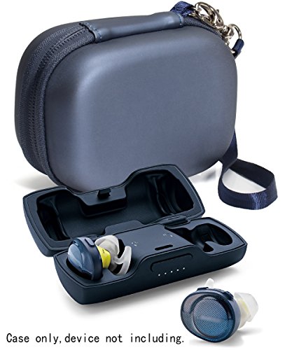 Product Cover Featured Protective Case for Bose SoundSport Free Truely Wireless Sport Headphones Charger Box, Mesh Pocket for Cable and Other Accessories (Midnight Blue)