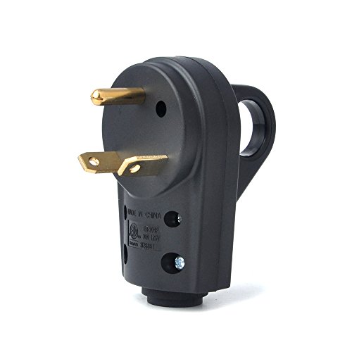 Product Cover BougeRV 30 AMP RV Receptacle Plug Electrical Plug Adapter with Handle (Male Plug)