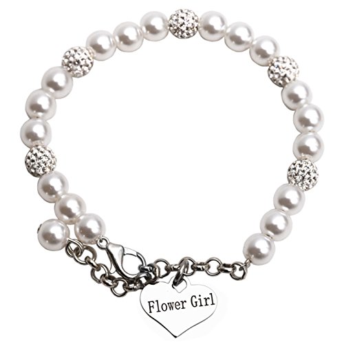 Product Cover LParkin Flower Girl Bracelet Flowergirl Pearl Bracelet Flowergirl Gift Jewelry (Bracelet)