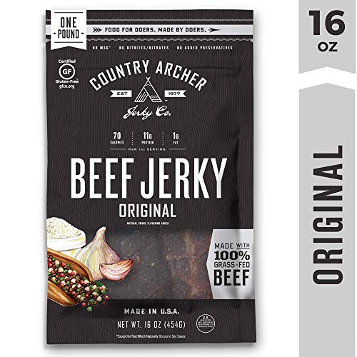 Product Cover Original Beef Jerky by Country Archer, 100% Grass-Fed, Gluten Free, 16 Ounce