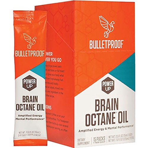 Product Cover Bulletproof Brain Octane Oil Go Packs, Travel Friendly Packets, Keto Diet Friendly Source of C8 Energy, More Than Just MCT (15 Count)