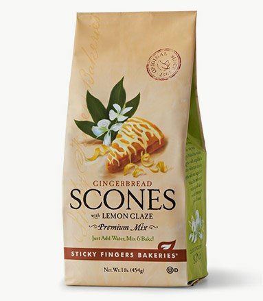 Product Cover Sticky Fingers Gingerbread with Lemon Glaze Premium Scones Mix 1 lb.