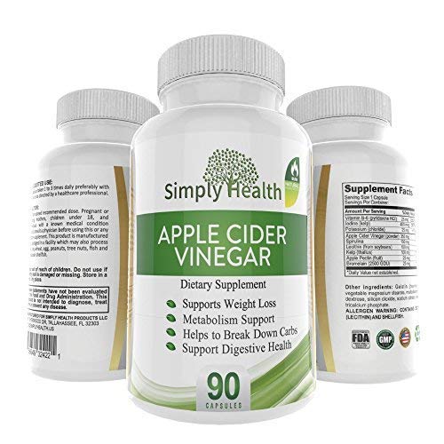Product Cover Organic Apple Cider Vinegar Capsules for Weight Loss. Appetite Suppressant Supports Fat Burn and Healthy Natural Detox. Rich Extra Strength Diet Supplement with Pectin, Spirulina, Lecithin Kelp