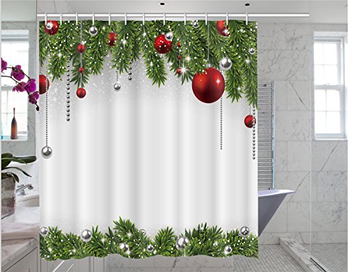 Product Cover Christmas shower curtain Christmas print pattern bathroom decoration curtain 66 x 72 inches