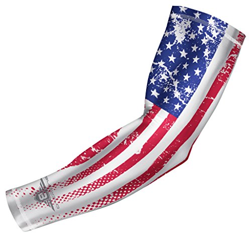 Product Cover Bucwild Sports USA Mexico Puerto Rico Flag Compression Arm Sleeve - Youth & Adult Sizes - Baseball Basketball Football Boys Girls Kids Men & Women