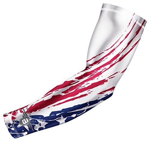 Product Cover Bucwild Sports Tribal USA Flag Compression Arm Sleeve - Youth & Adult Sizes - Perfect for Baseball Basketball Football + Much More (1 Sleeve - Youth Large YL)