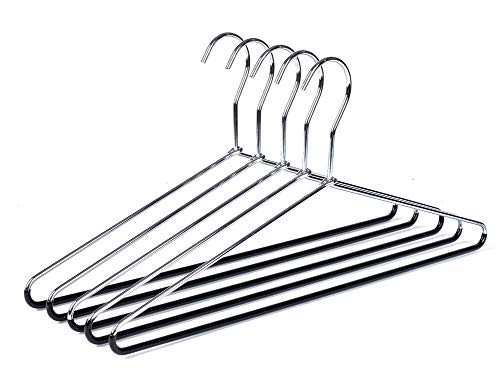 Product Cover 10 Metal Hangers Quality Heavy Duty Metal Coat Hangers with Non-Slip Rubber Coating for Pants (10)