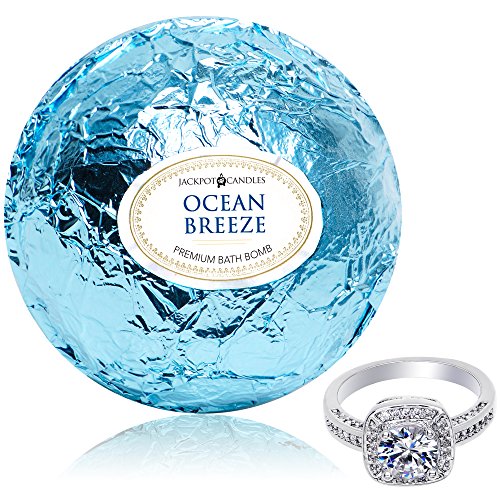 Product Cover Bath Bomb with Ring Surprise Inside Ocean Breeze Extra Large 10 oz. Made in USA