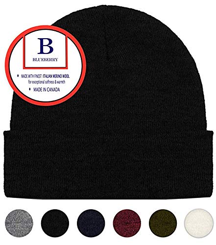Product Cover Blueberry Uniforms Merino Wool Beanie Hat -Soft Winter and Activewear Watch Cap
