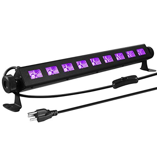 Product Cover 9 LED Black Light, Gohyo 27W LED UV Bar Glow in the Dark Party Supplies for Christmas Blacklight Party Birthday Wedding Stage Lighting, Material Metal Iron